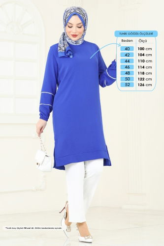moda selvim Tunic 180BO429 Saxe - Thumbnail