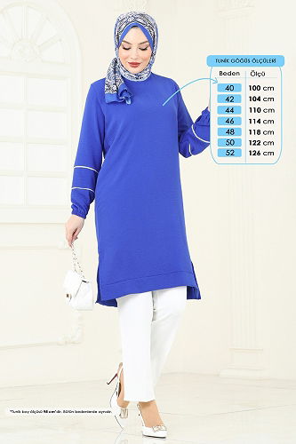 moda selvim Tunic 180BO429 Saxe - Thumbnail