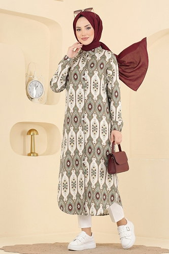 moda selvim Tunic 181NZRK1200 Almond Green - Thumbnail