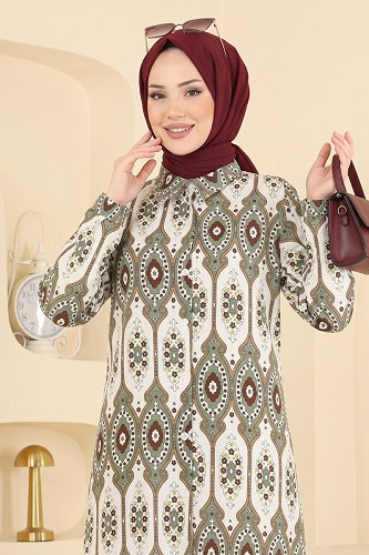 moda selvim بلوز أخضر عشبي 181NZRK1200 - Thumbnail