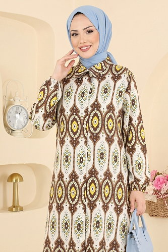 moda selvim Tunic 181NZRK1200 Brown - Thumbnail