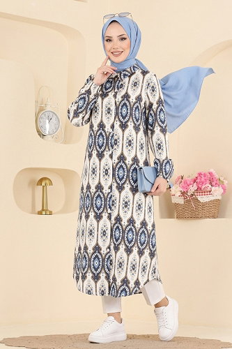 moda selvim Tunic 181NZRK1200 Navy Blue - Thumbnail