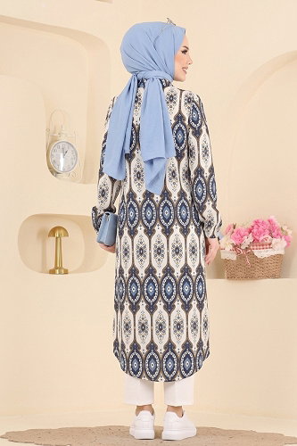 moda selvim بلوز كحلي 181NZRK1200 - Thumbnail