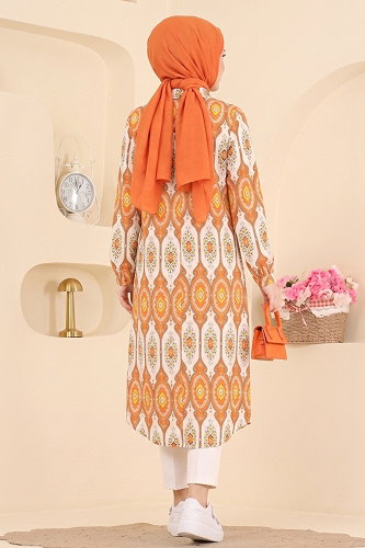 moda selvim Tunic 181NZRK1200 Oranj - Thumbnail
