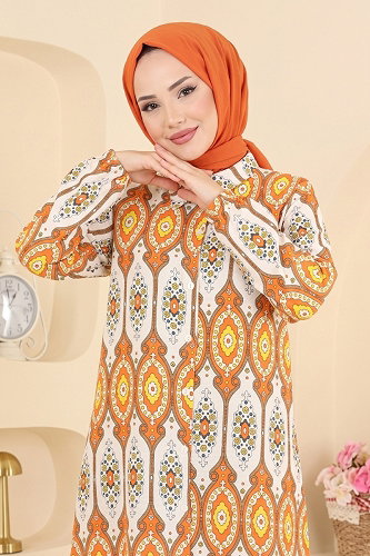moda selvim بلوز برتقالي 181NZRK1200 - Thumbnail
