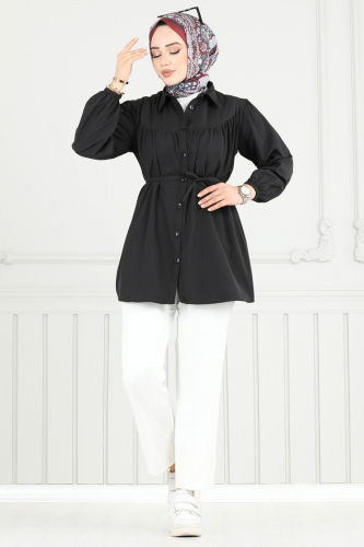 moda selvim Tunic 184ASN888 Black - Thumbnail