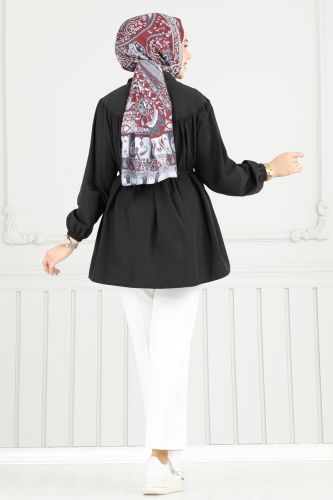 moda selvim Tunic 184ASN888 Black - Thumbnail