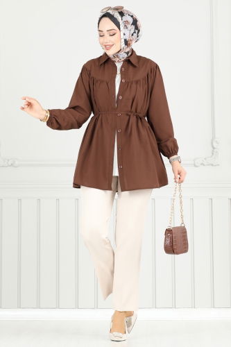 moda selvim Tunic 184ASN888 Brown - Thumbnail