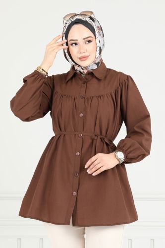 moda selvim Tunic 184ASN888 Brown - Thumbnail