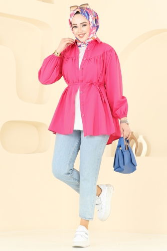 moda selvim بلوز فوشي 184ASN888 - Thumbnail