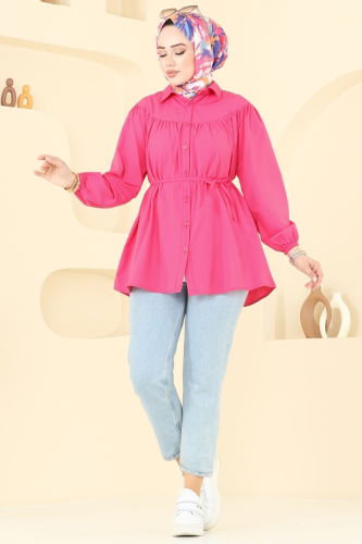 moda selvim بلوز فوشي 184ASN888 - Thumbnail
