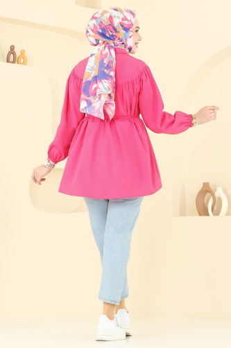 moda selvim بلوز فوشي 184ASN888 - Thumbnail