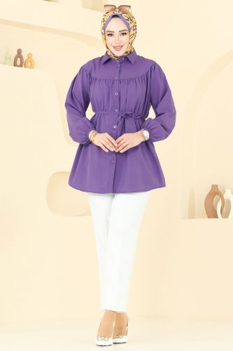 moda selvim Tunic 184ASN888 Lilac - Thumbnail