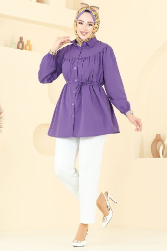moda selvim Tunic 184ASN888 Lilac - Thumbnail