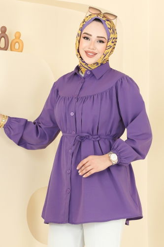 moda selvim Tunic 184ASN888 Lilac - Thumbnail