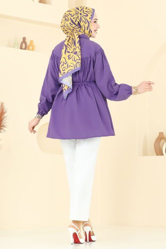 moda selvim Tunic 184ASN888 Lilac - Thumbnail