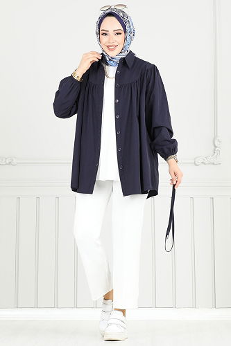 moda selvim Tunic 184ASN888 Navy Blue - Thumbnail