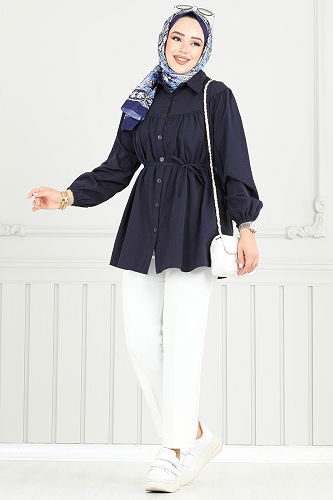 moda selvim Tunic 184ASN888 Navy Blue - Thumbnail