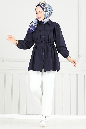 moda selvim Tunic 184ASN888 Navy Blue - Thumbnail