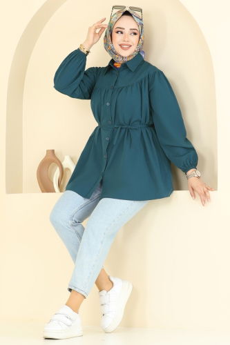 moda selvim Tunic 184ASN888 Petroleum - Thumbnail