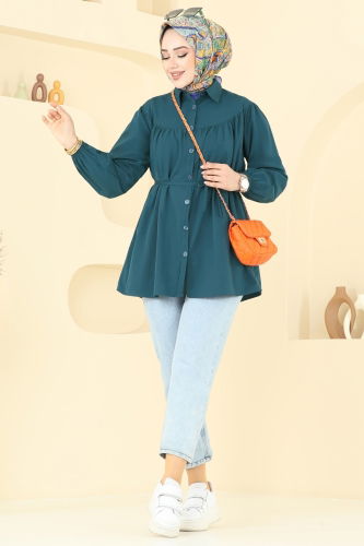 moda selvim Tunic 184ASN888 Petroleum - Thumbnail