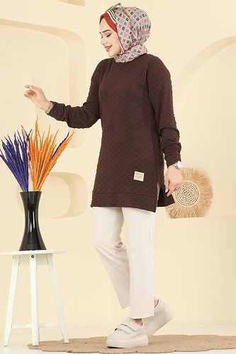 moda selvim Tunic 185BO429 Brown - Thumbnail