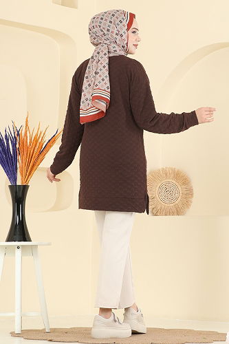 moda selvim Tunic 185BO429 Brown - Thumbnail