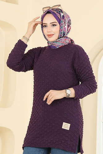 moda selvim Tunic 185BO429 Damson - Thumbnail