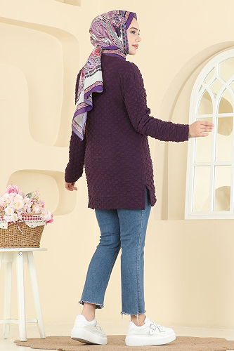 moda selvim Tunic 185BO429 Damson - Thumbnail