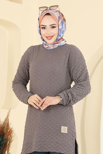 moda selvim بلوز بيج غامق 185BO429 - Thumbnail