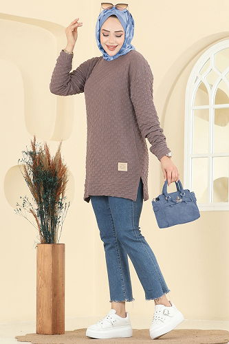 moda selvim Tunic 185BO429 Powder Vision - Thumbnail