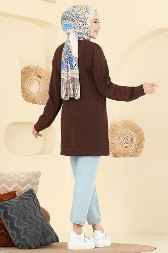 moda selvim Tunic 190BO429 Brown - Thumbnail