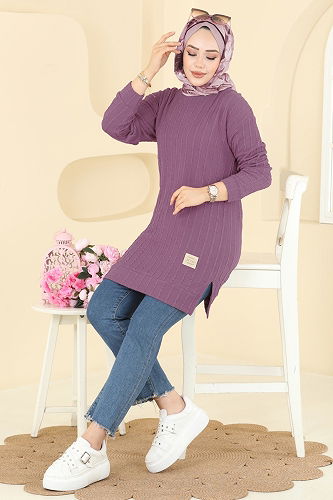 moda selvim Tunic 190BO429 Dark Rose Dusky - Thumbnail