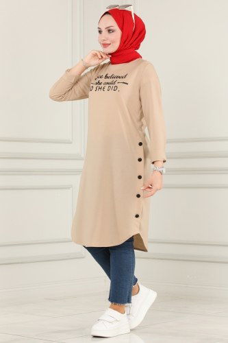 F.O.N. - Tunic 19123FON792 Beige&Black