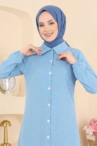 moda selvim Tunic 194NZRK1200 Blue - Thumbnail