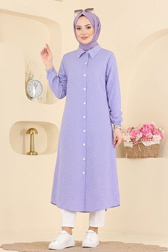 moda selvim Tunic 194NZRK1200 Lilac - Thumbnail
