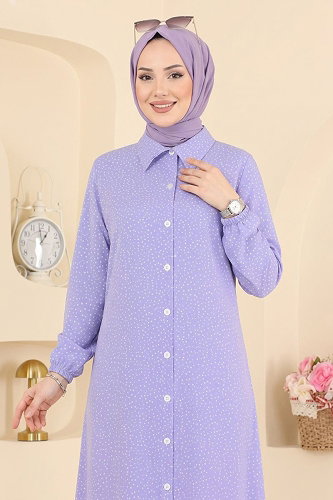 moda selvim Tunic 194NZRK1200 Lilac - Thumbnail