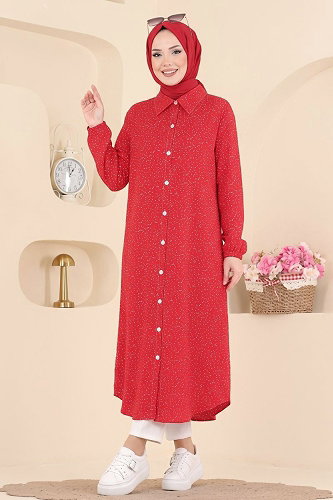 moda selvim Tunic 194NZRK1200 Red - Thumbnail