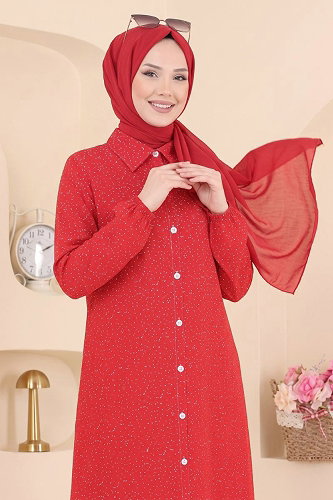 moda selvim Tunic 194NZRK1200 Red - Thumbnail