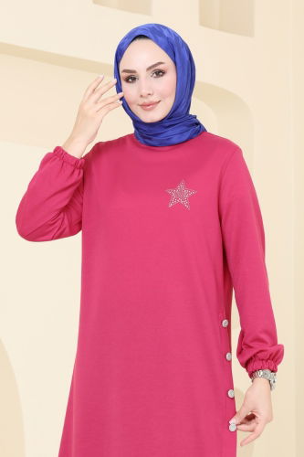 moda selvim Tunic 1956FON792 Fuchsia - Thumbnail