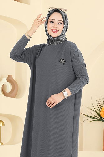 moda selvim Tunic 195BO429 Anthracite - Thumbnail