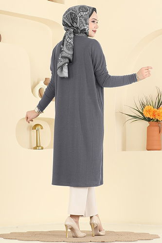 moda selvim Tunic 195BO429 Anthracite - Thumbnail