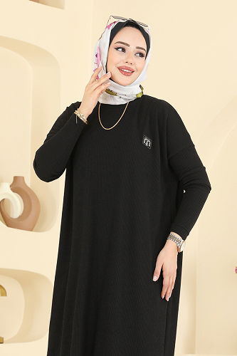 moda selvim Tunic 195BO429 Black - Thumbnail