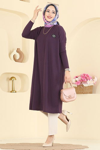 moda selvim Tunic 195BO429 Damson - Thumbnail
