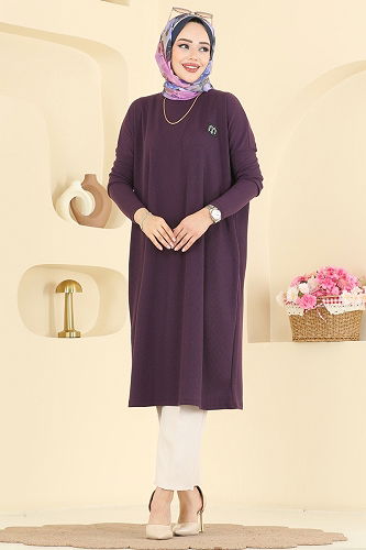 moda selvim Tunic 195BO429 Damson - Thumbnail