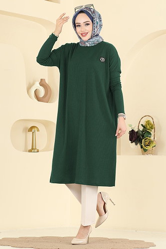 moda selvim Tunic 195BO429 Emerald - Thumbnail