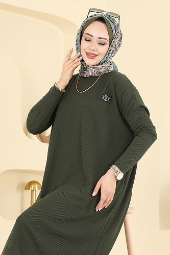 moda selvim Tunic 195BO429 Khaki - Thumbnail