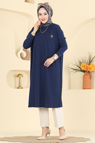 moda selvim Tunic 195BO429 Navy Blue - Thumbnail