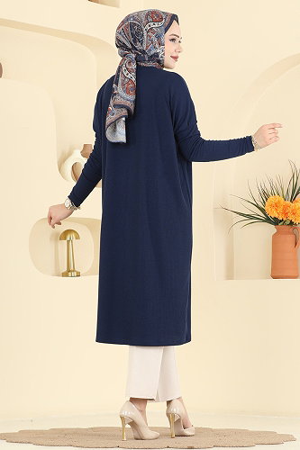 moda selvim Tunic 195BO429 Navy Blue - Thumbnail