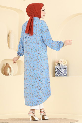 moda selvim Tunic 195NZRK1200 Baby Blue - Thumbnail